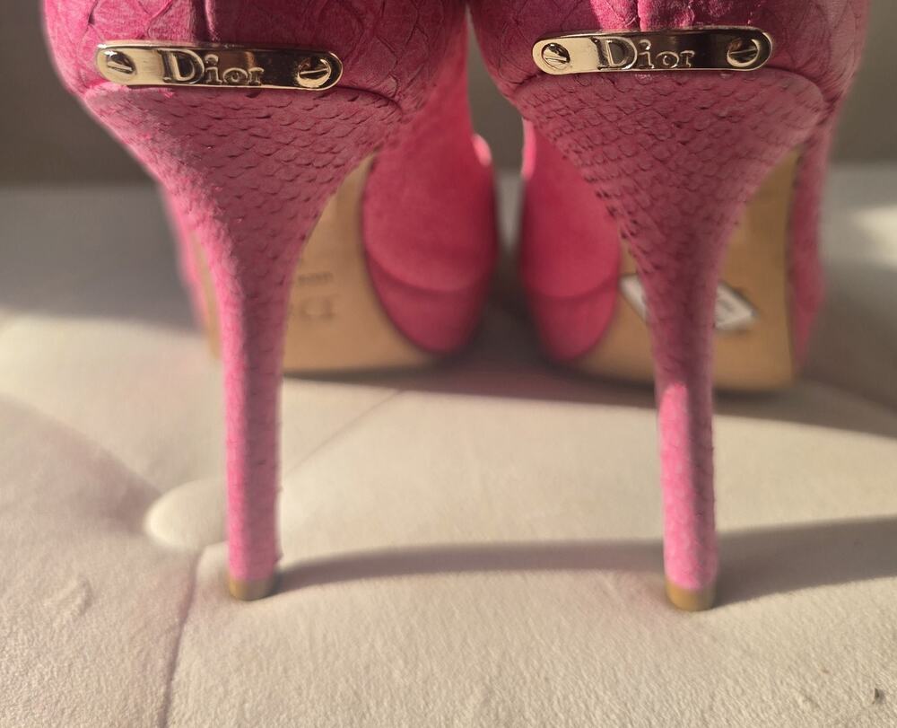 Dior Pink snake skin heels 37.5